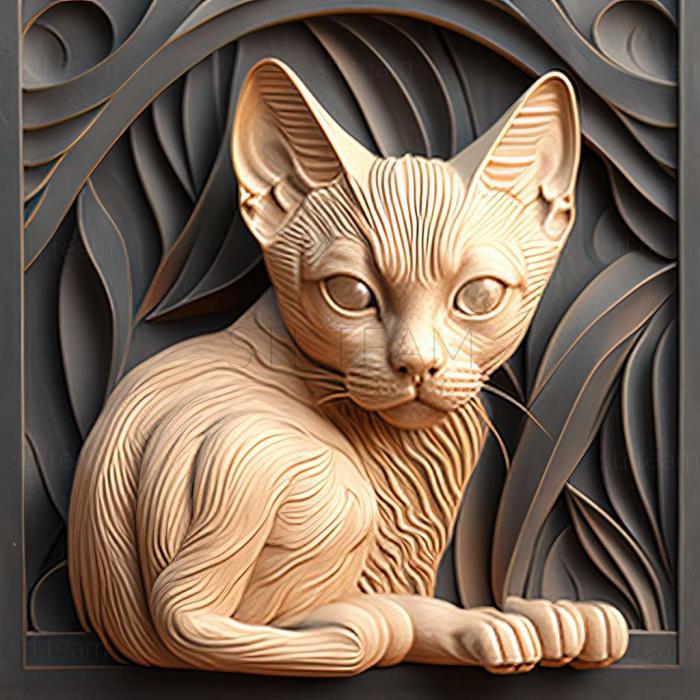 3D модель Короткошерстная кошка колорпойнт (STL)